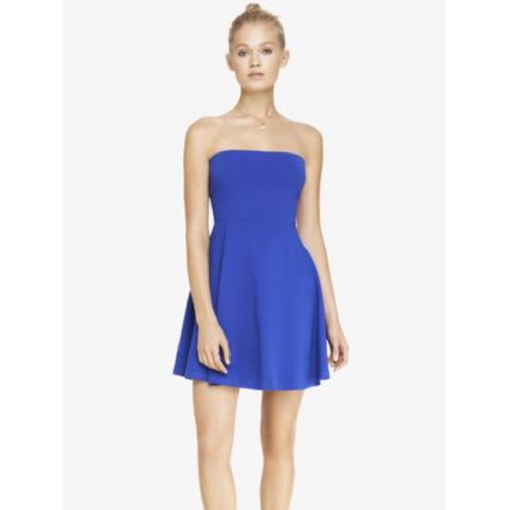 Express Strapless Blue Skater Dress 💙💙💙